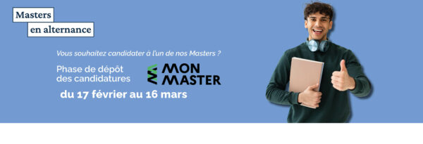 Dépôt des candidatures sur MonMaster du 17 février au 16 mars 2026