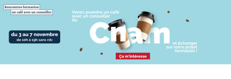Rencontres formation, un café avec un conseiller pour vous accompagner dans vos projets, reprise ou poursuite d'études, VAE, bilan de compétences