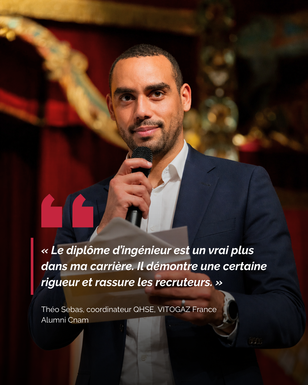 Portrait d'Alumni Théo Sebas a obtenu le diplôme d'ingénieur Gestion des risques avec le Cnam Hauts de France en alternance